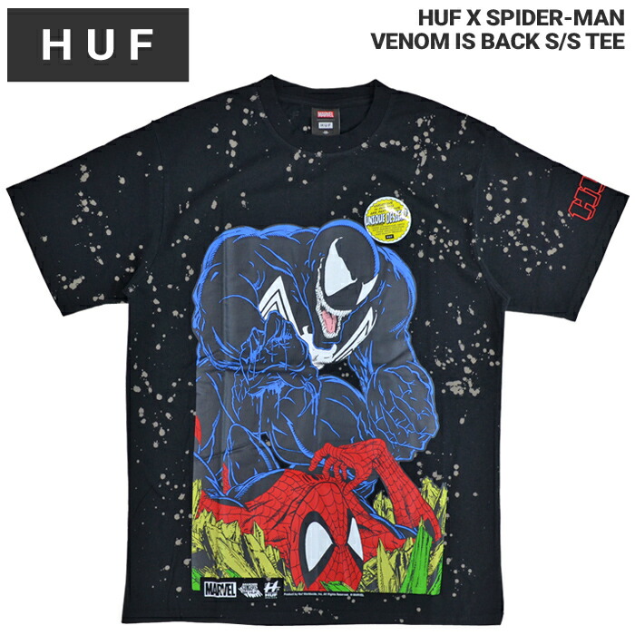 HUF X MARVEL コラボ スパイダーマン シンビオート 半袖 Tシャツ HUF X MARVEL コラボ スパイダーマン シンビオート 半袖 Tシャツ