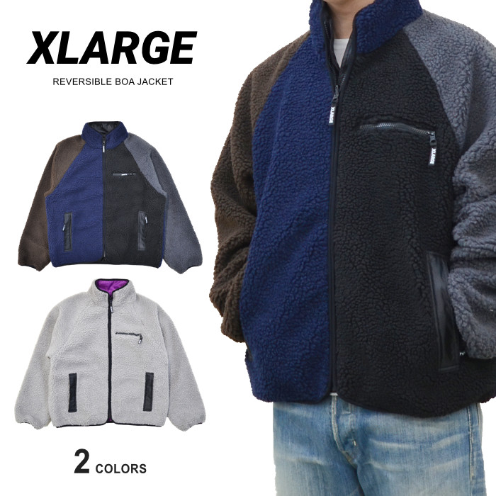 【割引クーポン配布中】 XLARGE (エクストララージ) ジャケット REVERSIBLE BOA JACKET リバーシブル ボアジャケット フリースジャケット アウター ブルゾン メンズ M-XL マルチ グレー 101214021010 【RCP】｜NAKED-STORE 15,840円