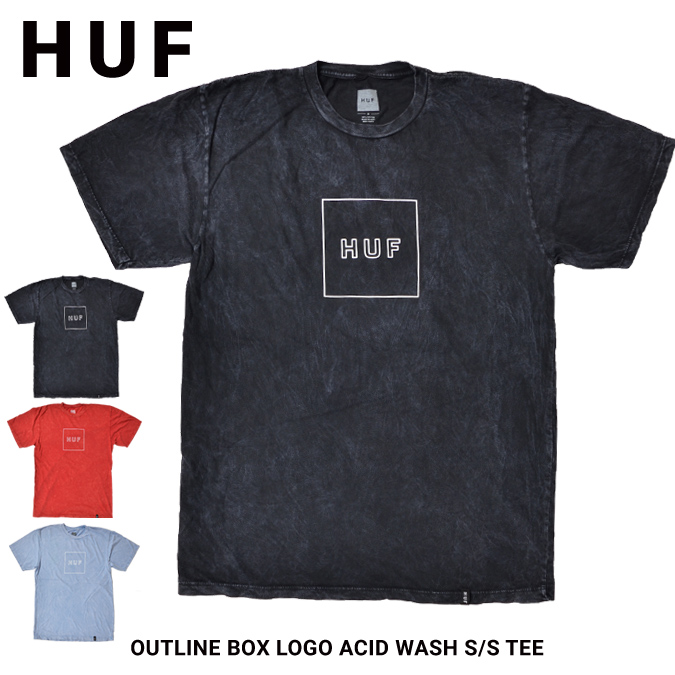 【楽天市場】【割引クーポン配布中】 HUF (ハフ) Tシャツ OUTLINE BOX LOGO ACID WASH S/S TEE 半袖