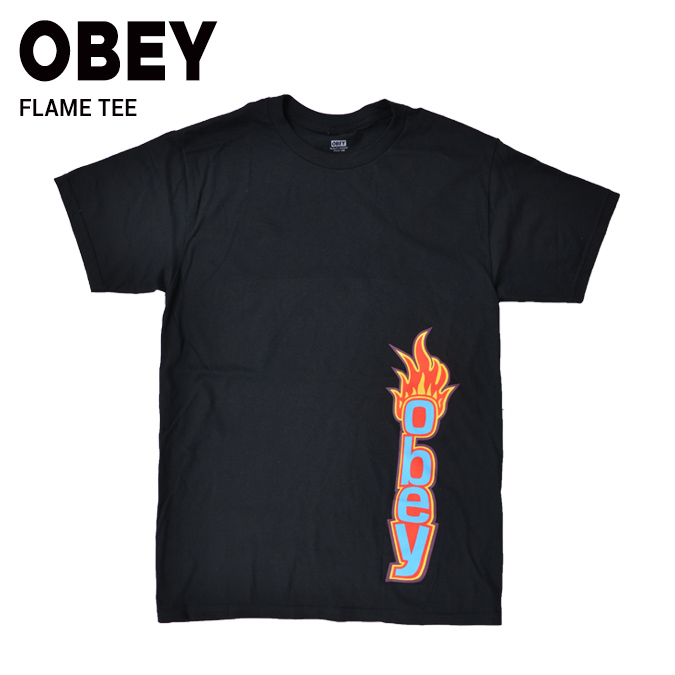 【割引クーポン配布中】 OBEY (オベイ) FLAME TEE Tシャツ 半袖 メンズ クルーネックTシャツ ティーシャツ ストリート スケート 【単品購入の場合はネコポス便発送】【RCP】画像