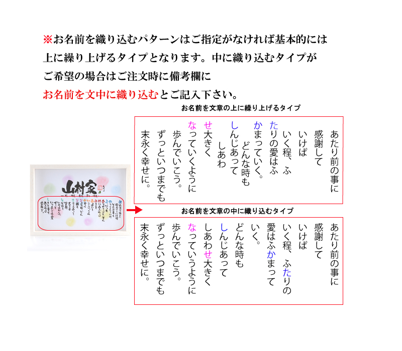 即日出荷 楽天市場 結婚祝い ネームポエム 紙婚式 1人 2人用 色紙 名前入り ポエム 名前ギフト詩 お名前 ポエム ネームインポエム 名前の詩 夫婦 恋人 両親 感謝状 銀婚式 金婚式 ダイヤモンド婚式 還暦 古希 傘寿 米寿 喜寿 卒寿 筆文字 名入れ 色玉色紙