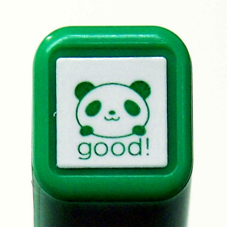 楽天市場 スケジュール浸透印スタンプ はんこ 0556 655 パンダ Good ぱんだ グッド Panda 顔 Green グリーン 緑 こどものかお Kodomo No Kao メール便可 なまあずショップ楽天市場店