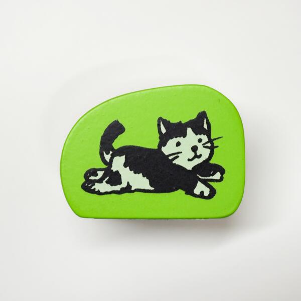 楽天市場 がなはようこのどうぶつスタンプ はんこ D 1680 019 ネコ 寝転ぶ 伏せる グリーン 黄緑色 Cat ハチワレ 待つ キャット ねこ 猫 動物 アニマル Animal こどものかお Kodomo No Kao メール便可 なまあずショップ楽天市場店