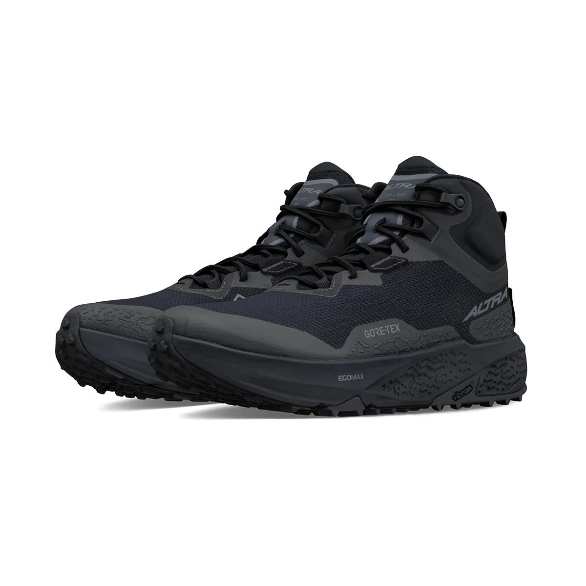 ALTRA アル虎 TIMP 6 MID GTX M （ティンプ 6 ミッド GTX）メンズ レギュラー填まる/山歩き/皆無落っこちる/幅ひろい/好いたらしい/座布団性/手持ち部分/釣りあい感/填まる感 BLACK 軽さミッドカット 雨合羽 ビブラムソール メガグリップ AL0A85UR0011M