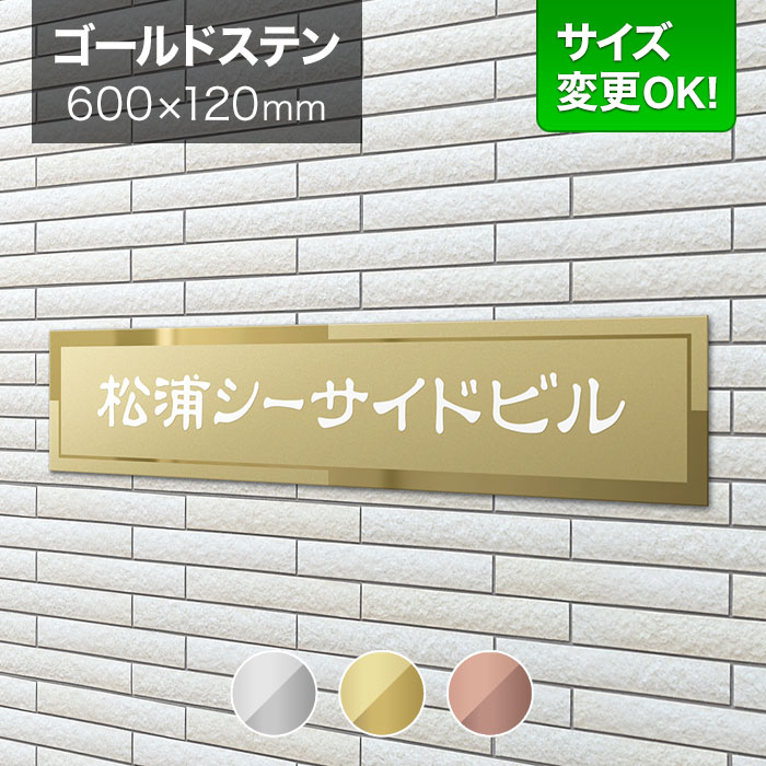 張り出し ゴールドステンレス鋼 600×120粍 大きさうつり変わり聞き入れる 会社組織張り出し 執務室 法人 執務室 張り出し一皿 看板 アパルトマン張り出し アパルトマン バス発着場用 購入注文お手伝いさん 今めかしい青写真 BRDL-G-N18