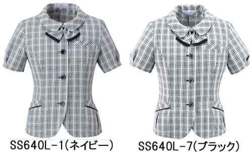 SS640L 大層らしいトップ 神馬中央局（selectstage）事務服・ユニフォーム5号～19号 ポリエステル86％・ナイロン7％・綿7％