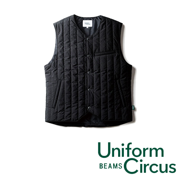 U7734-06 防寒ベスト Uniform Circus BEAMS ユニフォームサーカスビームス 防寒着 防寒ウェア 作業服 作業着 S～5L ポリエステル100％ 現場でも営業でも活躍する、デザイン性の高い2WAYベスト。