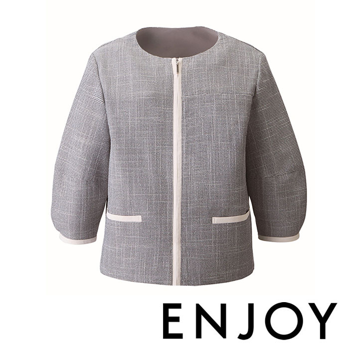 ESJ731 ライトジャケット ENJOY・カーシーカシマ・KARSEE 事務服・制服 5号～17号 ポリエステル60％・レーヨン25％・ウール15％