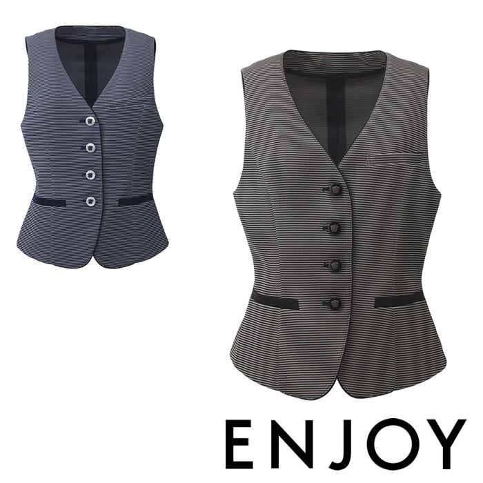 ESV619 ベスト ENJOY・カーシーカシマ・KARSEE 事務服・制服 5号~17号 ポリエステル100%