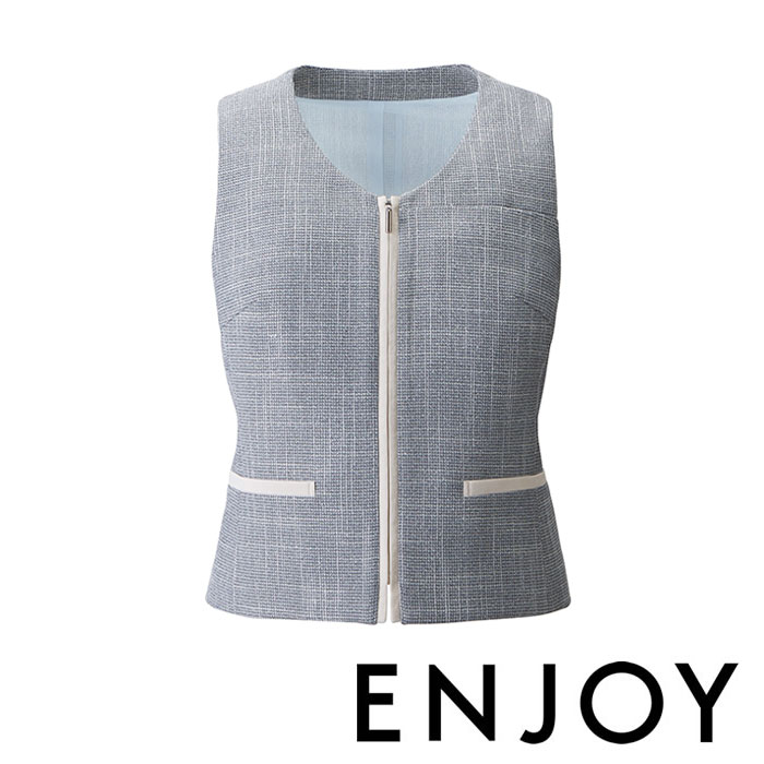 ESV732 限りない ENJOY・カーシーカシマ・KARSEE 事務服・ユニフォーム 5号～17号 ポリエステル60％・人絹25％・絨毛15％ レディースファッション-事務服-ベスト