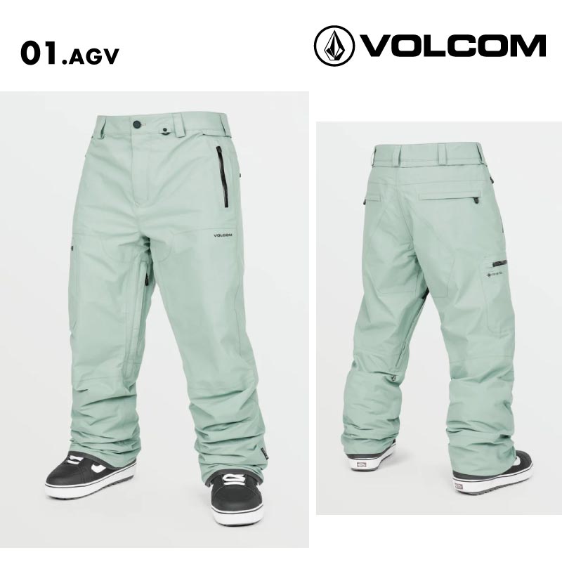 VOLCOM/ボルコム メンズ レディース ユニセックス スノーパンツ ミントグリーン ライトグリーン Lサイズ GORE-TEX PANT G1352505 スノーボード スキー ゴアテックス スノボウェア スキーウェア ボトムス リラックスフィット バックポケット カーゴポケット 男性用 《MDW》｜NESPOSTORE