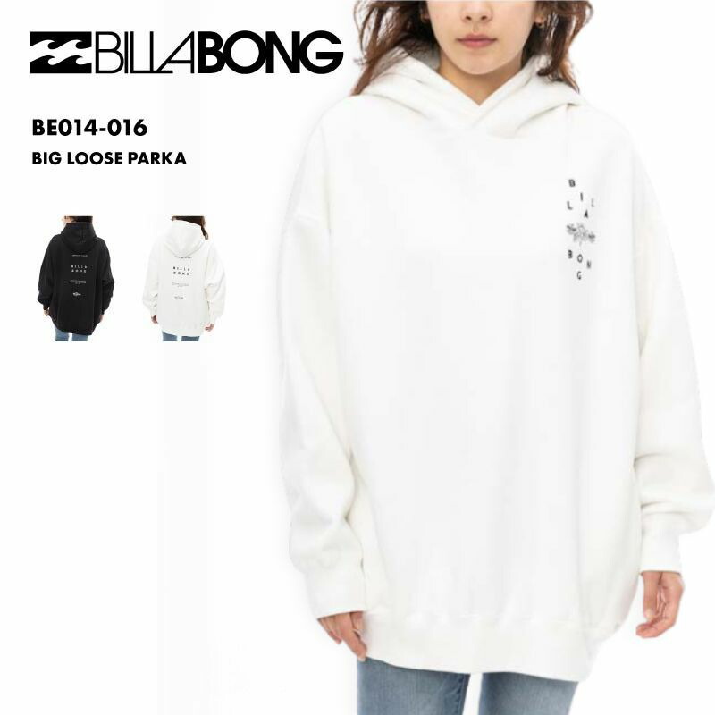 BILLABONG/ビラボン レディース パーカー BIG LOOSE PARKA 2024 FALL BE014-016 長袖 長そで 秋冬 裏起毛 ビッグシルエット 大きめ ルーズシルエット ロゴ コクーンシルエット バックプリント 《☆》 型落ち アウトレット