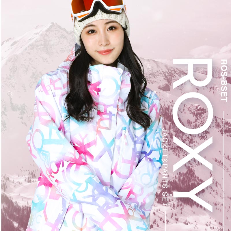 ROXY☆かわいいスノーウェア上下スノーボードスキーレディース女性