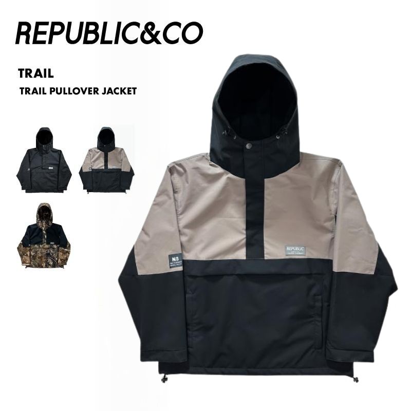 Republic & Co/リパブリック メンズ スノージャケット TRAIL PULLOVER JACKET 2025-26SNOW TRAIL_PULLOVER_JACKET スノーウェア スノーボードウェア スノボウェア スキーウェア 上着 アウター 防寒 防水 透湿 ストレッチ素材 ベンチレーション 男性用|NESPOSTORE