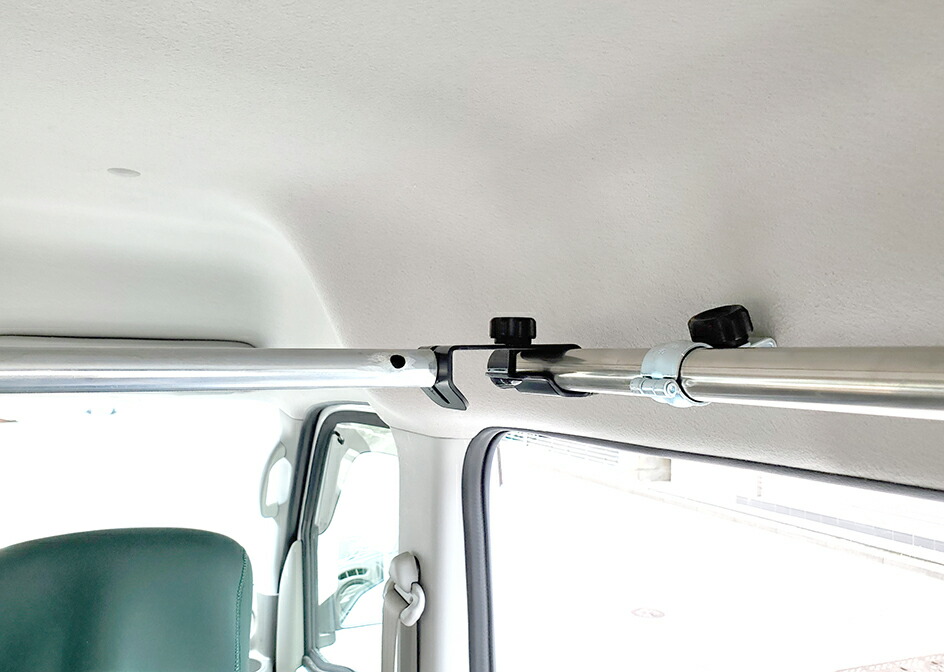 名入れ無料 ワンタッチで前バー後ろバーを高低自在に取り付けられるサーフスノーボードスキー釣り脚立 ロッドホルダー サイドバー キャンプ 室内 車内 天井 収納 ルームキャリア 車中泊 職人棚 エブリイ Da17 バモス ホビオ Nv100 サイドバー高低ワンタッチバーセット