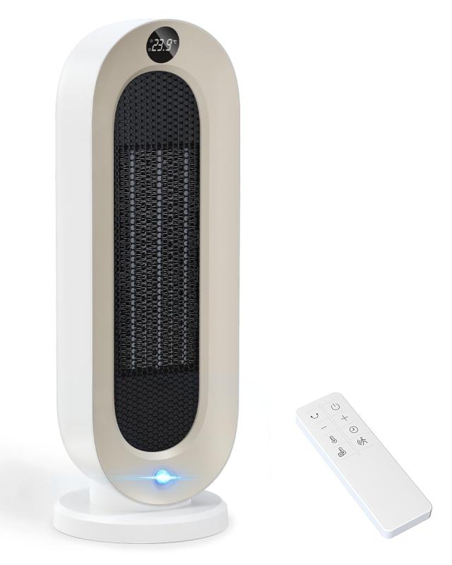 セラミックヒーター 【ECO知能恒温 節電対策】 セラミックファンヒーター 暖房器具 省エネ 電気 首振り 3段階温度調整 800W/1200W 切り忘れ防止 二重過熱保護 転倒OFF タイマー機能 リモコン付
