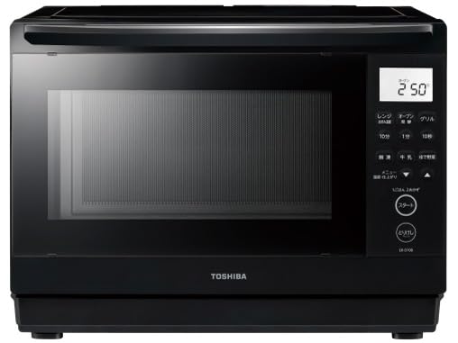 東芝 オーブンレンジ 石窯ドーム ER-D70B-K ブラック 26L スチーム フラット庫内 角皿式スチームオーブンレンジ トースト ノンフライ調理 1000W 遠赤外線ヒーター センサー付き シンプル操作 お|ナミオオンラインストア