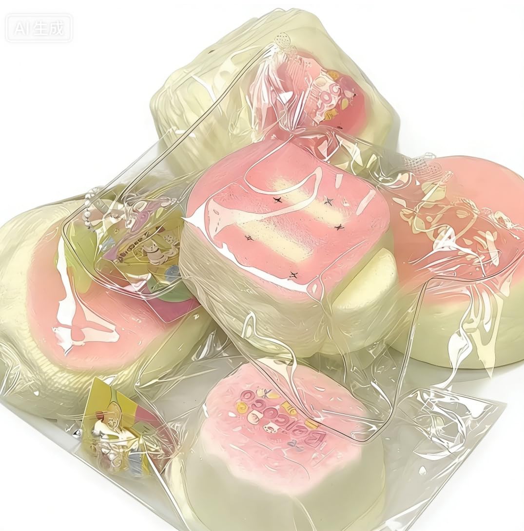 Yizibuur スクイーズ 西洋菓子 遊び道具 1/5/6点仕掛ける 桃牛乳 低手向かい パステル色の 緊迫状態切り上げる 癒しグッズ 握る遊び道具 減圧遊び道具 赤ちゃん 成年者 差し上げ物 差し上げ物 猫の爪 スクイーズ遊び道具 ふわ