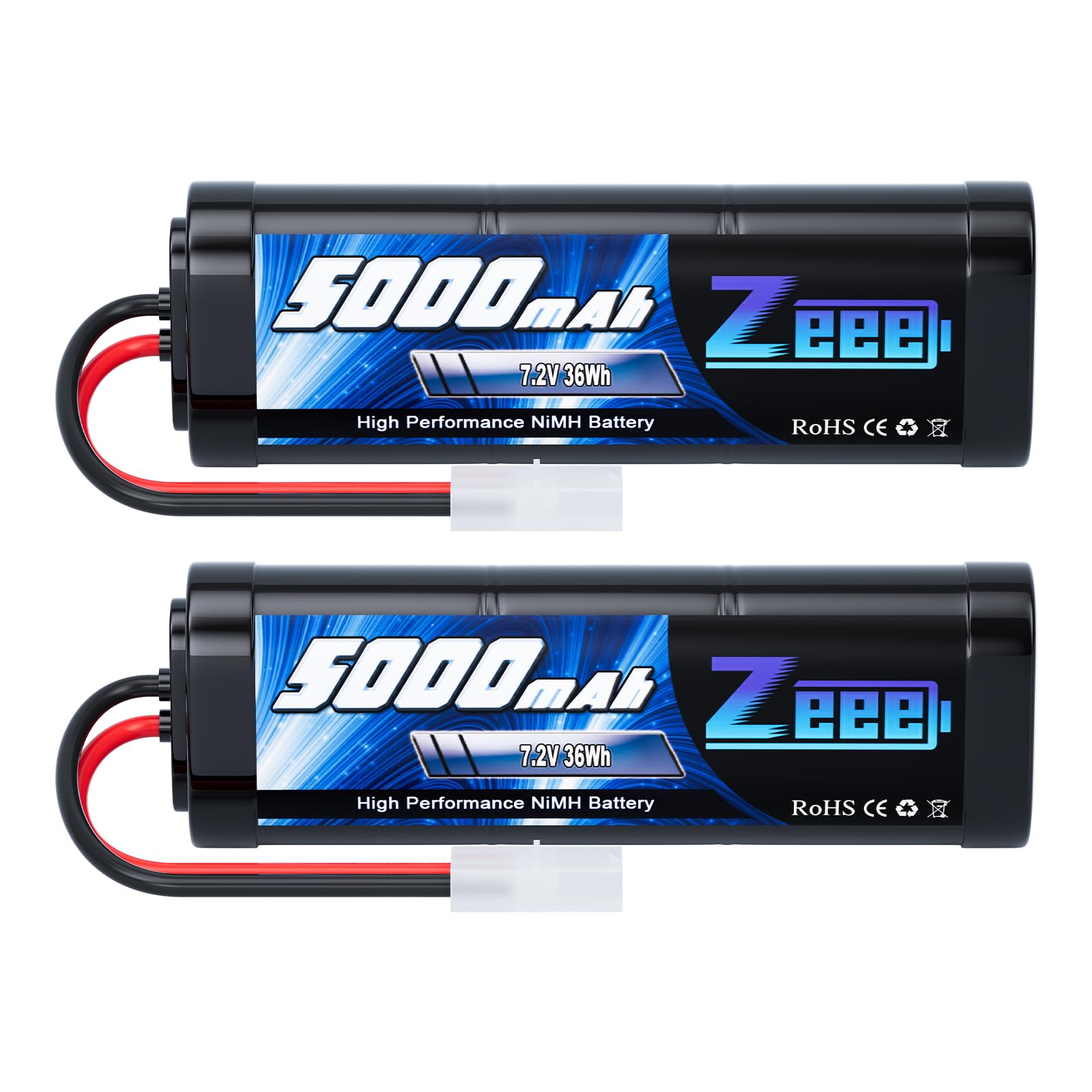 ゼエエ Zeee 7.2V 5000mAh NiMH TAMIYA繋ぎ付き添い人 2容器に並べる NiH大静電容量乾電池 ラジコン生産物乾電池 RC鉄道車両用 RC小船用 レーシングカー用など