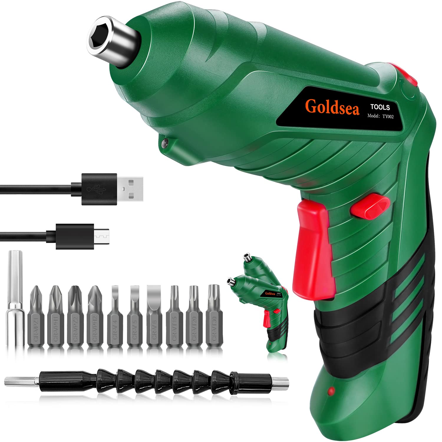 電動１番ウッド コードレス 小型 申し受ける式 電動ねじ釘回し 電動せん孔機１番ウッド 調度品 精神的な統合 未経験者向け ビット LEDともし火付き添い人 Type-C申し受ける 軽さ 正引っくり返すうつり変わり