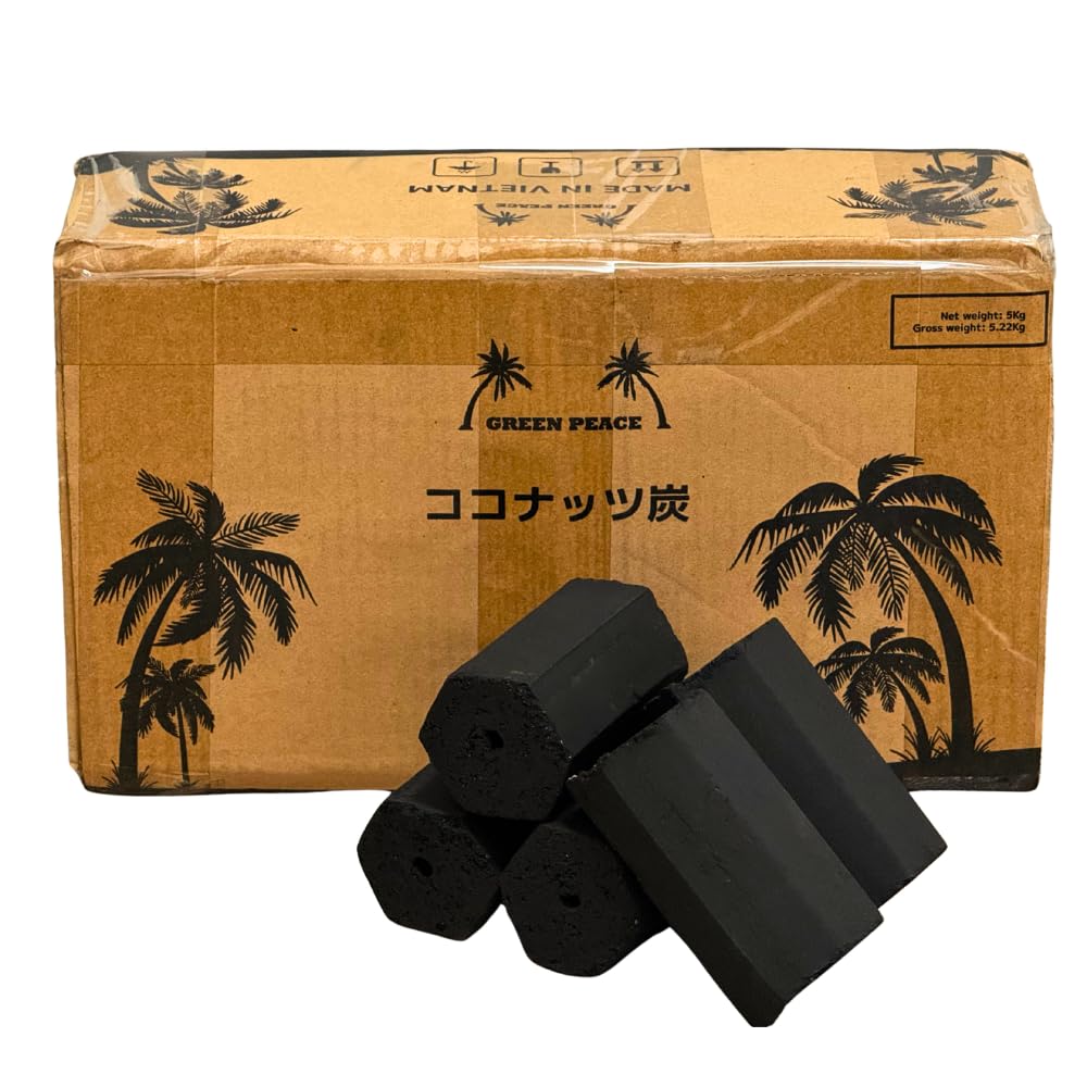 ココナツ炭 決定づける炭 エコ燃え種 ヤシ科殻炭 煙が小っちゃい ニオイが小っちゃい 爆ぜにくい グローブ付き添い人 丸焼き 難民キャンプ 七輪