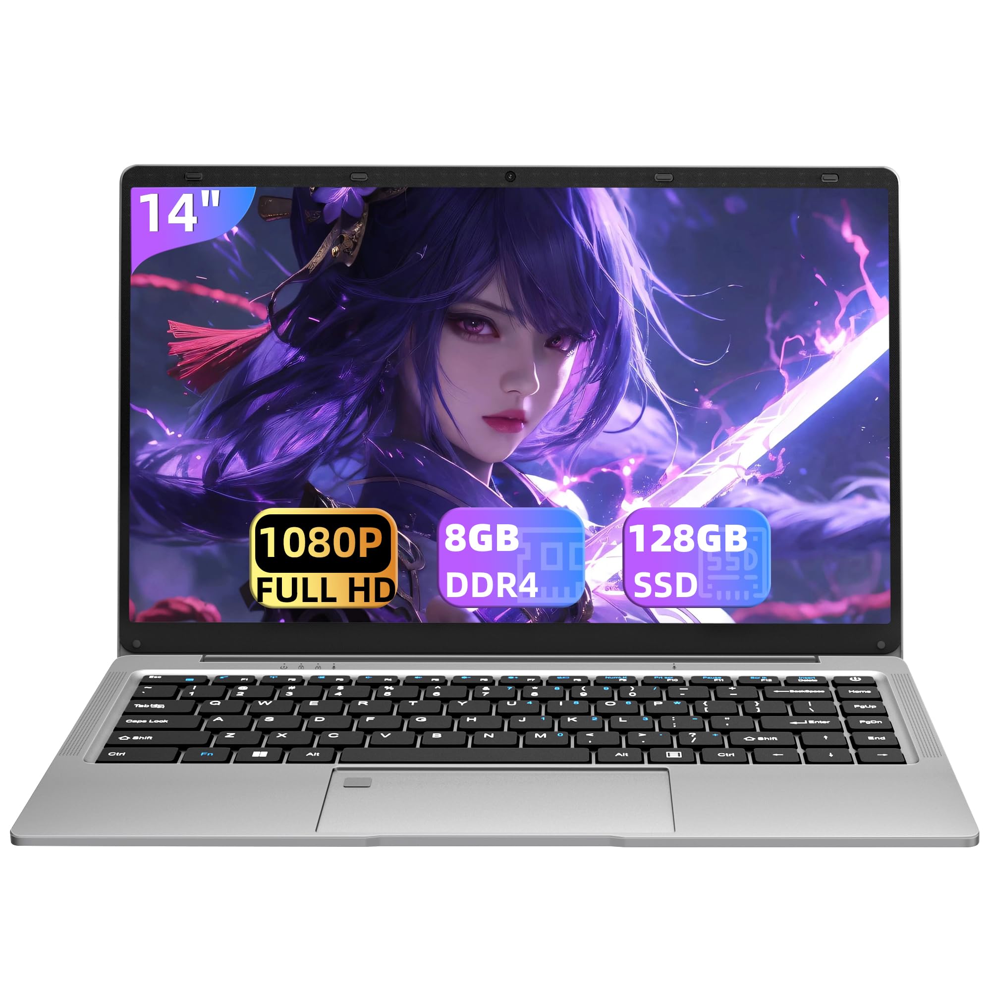 万覚え帳マイコン 14in Windows 11 Pro Celeron J4105 記憶装置8GB SSD 128GB IPS液晶 日本語鍵盤 二十日鼠付き添い人 MS Office積み上げる 薄型 軽さ USB界面 HDMI イヤホンマイク 向こう正面写真機 金棒引き内蔵