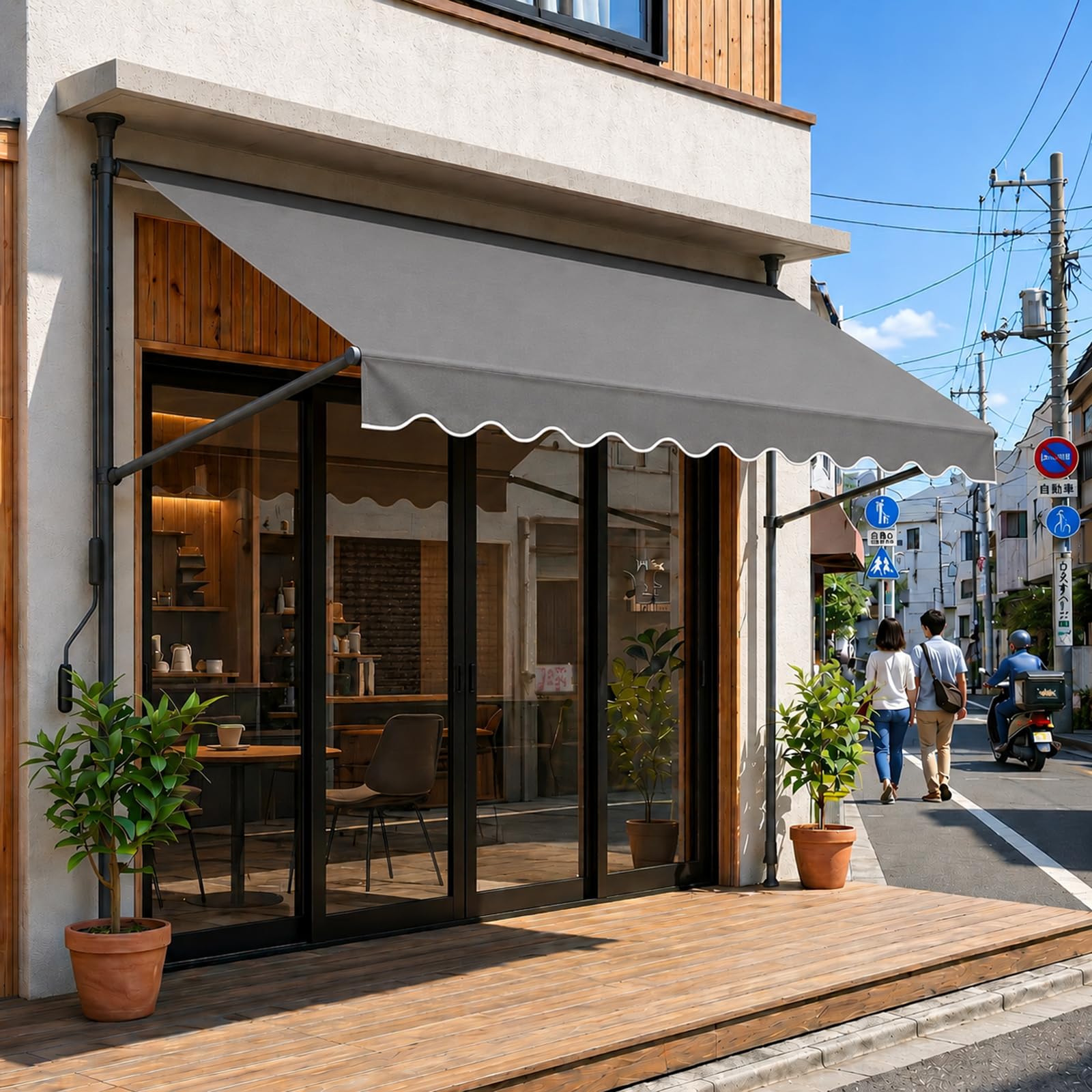日除け シェード 屋外 ベランダ目隠し 庭 家 窓 日除け ベージュ色 高密度ポリエチレン 紫外線耐性|ナミオオンラインストア