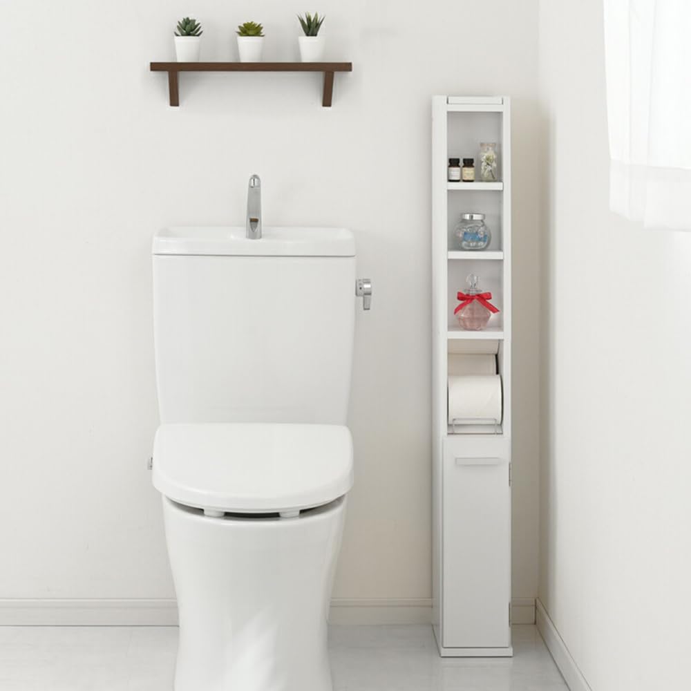 トイレラック 薄型 トイレ収納棚 隙間収納 トイレ収納 ラック スリム コーナー トイレ 収納 トイレットペーパー 棚 トイレストッカー 木製 サニタリー収納 国産|ナミオオンラインストア