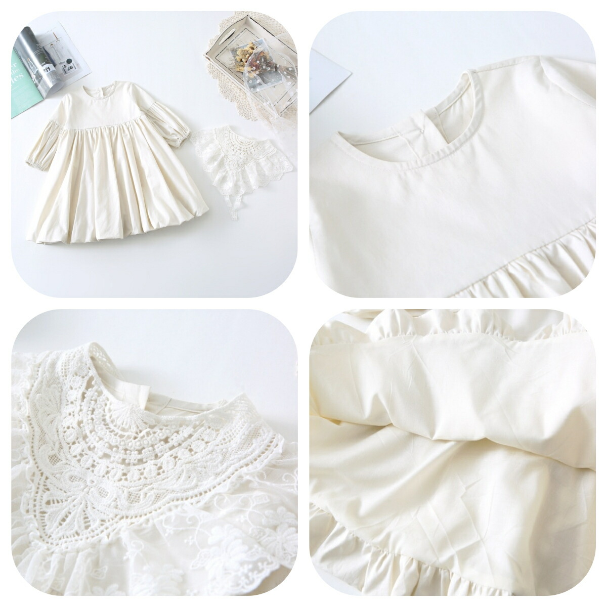 楽天市場 即納 つけ襟付きキッズバルーンスカートワンピース ワンピース ワンピ レース襟 飾り襟 つけ襟 バルーンスカート バルーン 子供服 子ども服 こども 女の子 ガールズ おしゃれ かわいい ナチュラル Namosee