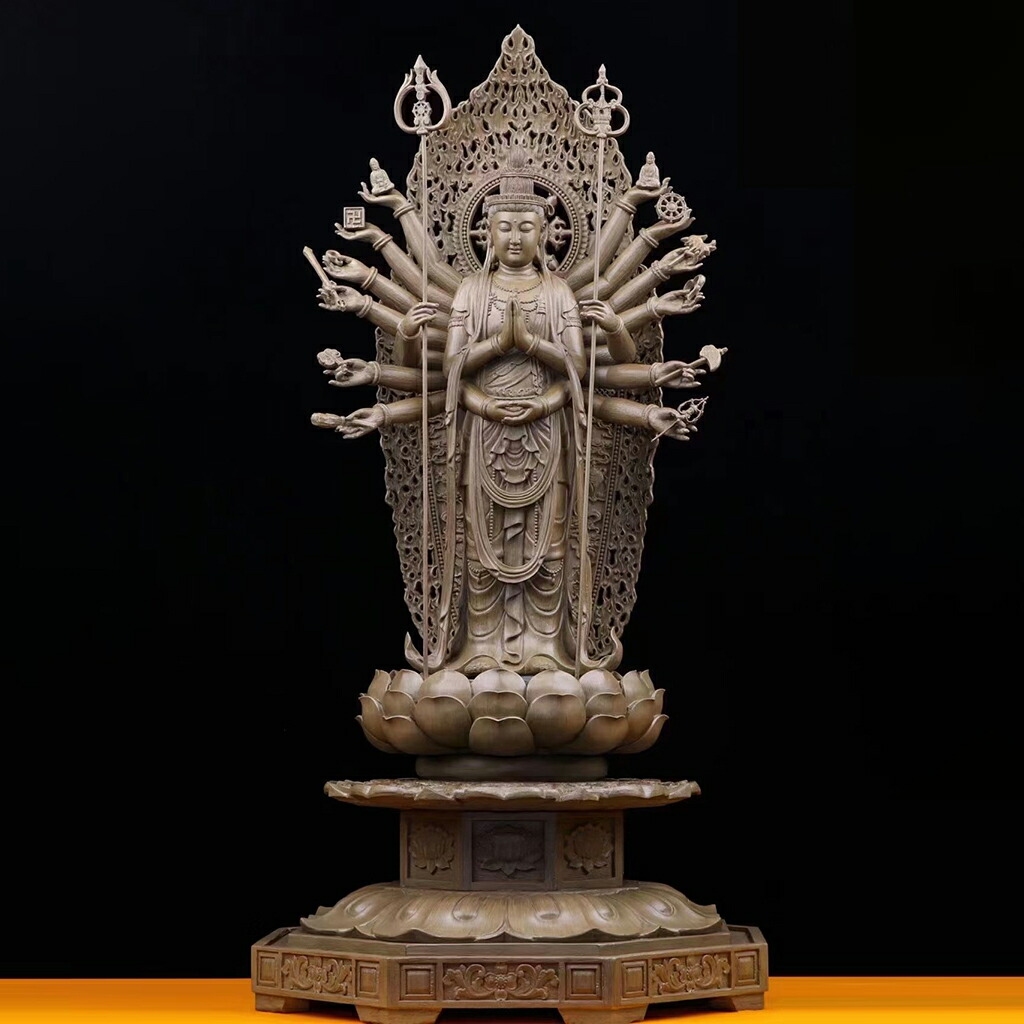 楽天市場】【天然沈香木彫】千手観音菩薩と多羅菩薩 仏教美術 仏像