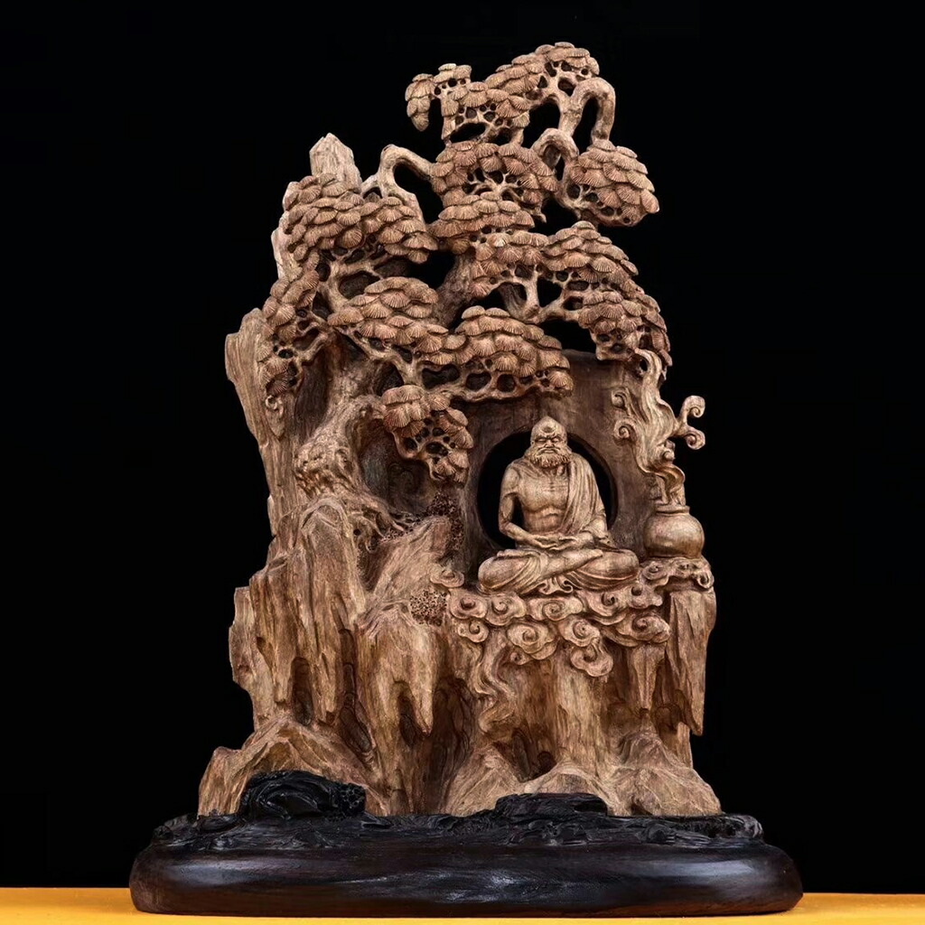天然沈香木彫 菩提達磨 仏教美術 仏像 木彫 珍品 コレクション 室内飾り 彫刻工芸品 置物 手作り意匠 精密雕刻 極上品 H 49cm Sermus Es 天然沈香木彫 菩提達磨 仏教美術 仏像 木彫 珍品 コレクション 室内飾り 彫刻工芸品 置物 手作り意匠 精密雕刻 極上品 H 49cm Sermus Es