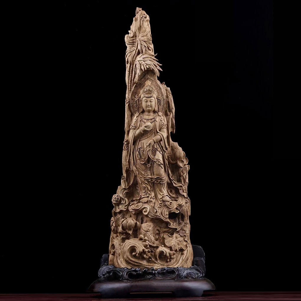 仏教美術 持蓮観音菩薩立像 特大82㎝ 仏像 骨董品 古美術品 仏教美術 持蓮観音菩薩立像 特大82㎝ 仏像 骨董品 古美術品 仏教