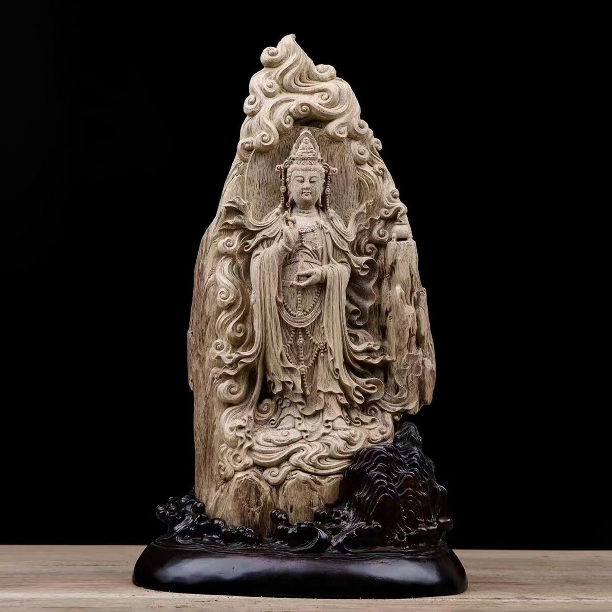 楽天市場】【天然沈香木彫】 観音菩薩 仏教美術 仏像 仏教工芸品 沈香