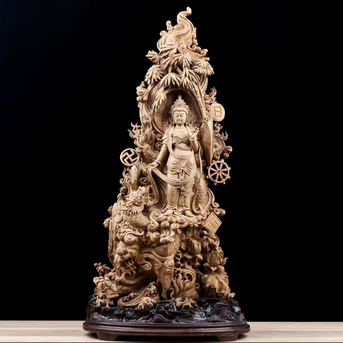 仏教美術 仏像 観音菩薩 騎龍観音菩薩仏像 仏堂 奉納 銅製品 工芸品 置物 Amazon｜龍頭観音 騎龍観音 20cm 30cm 4本爪 観音菩薩 銅製 観