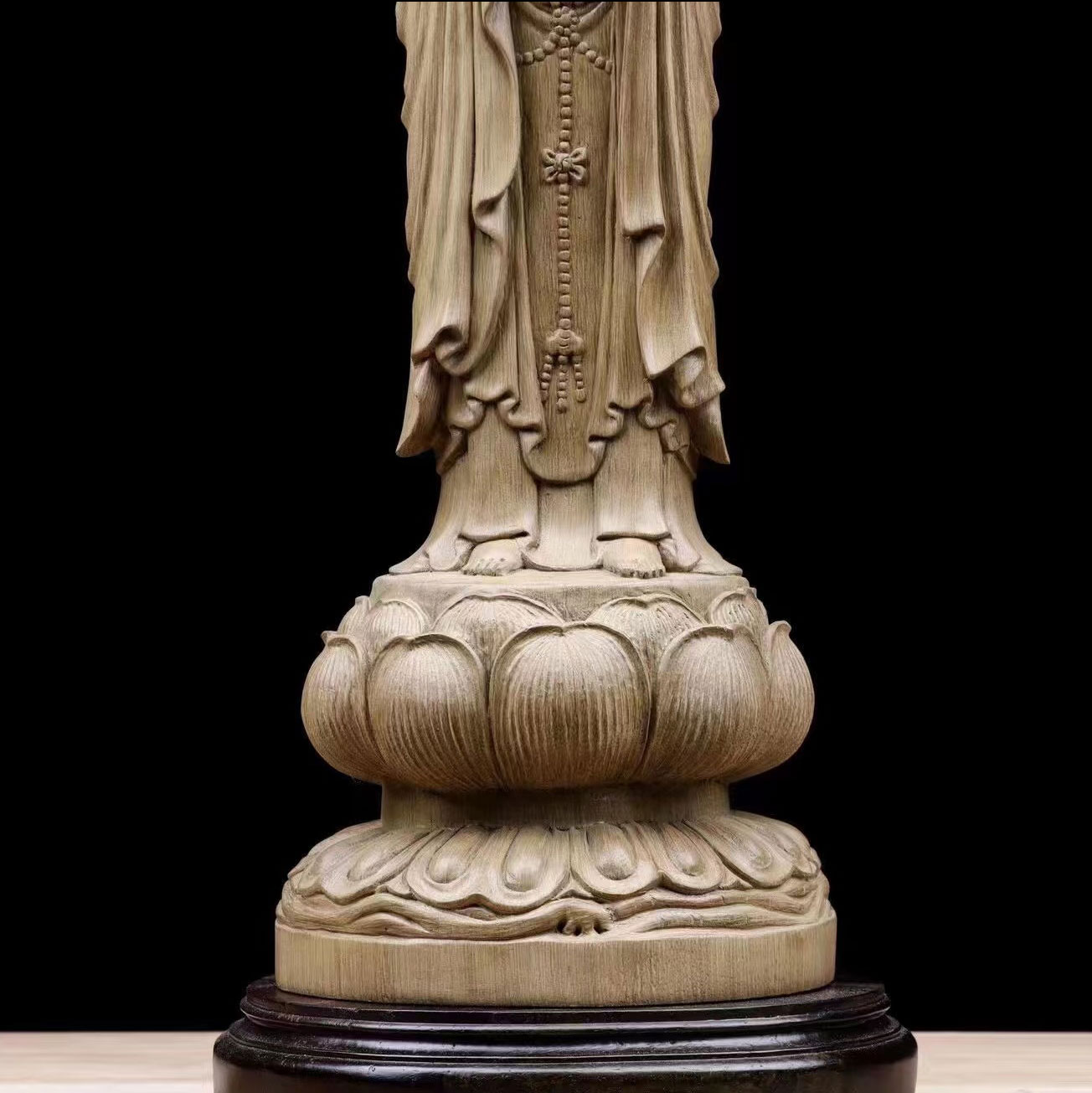 沈香木彫 観音菩薩立像 仏教美術 美術品 職人手作り 仏像 仏教工芸品