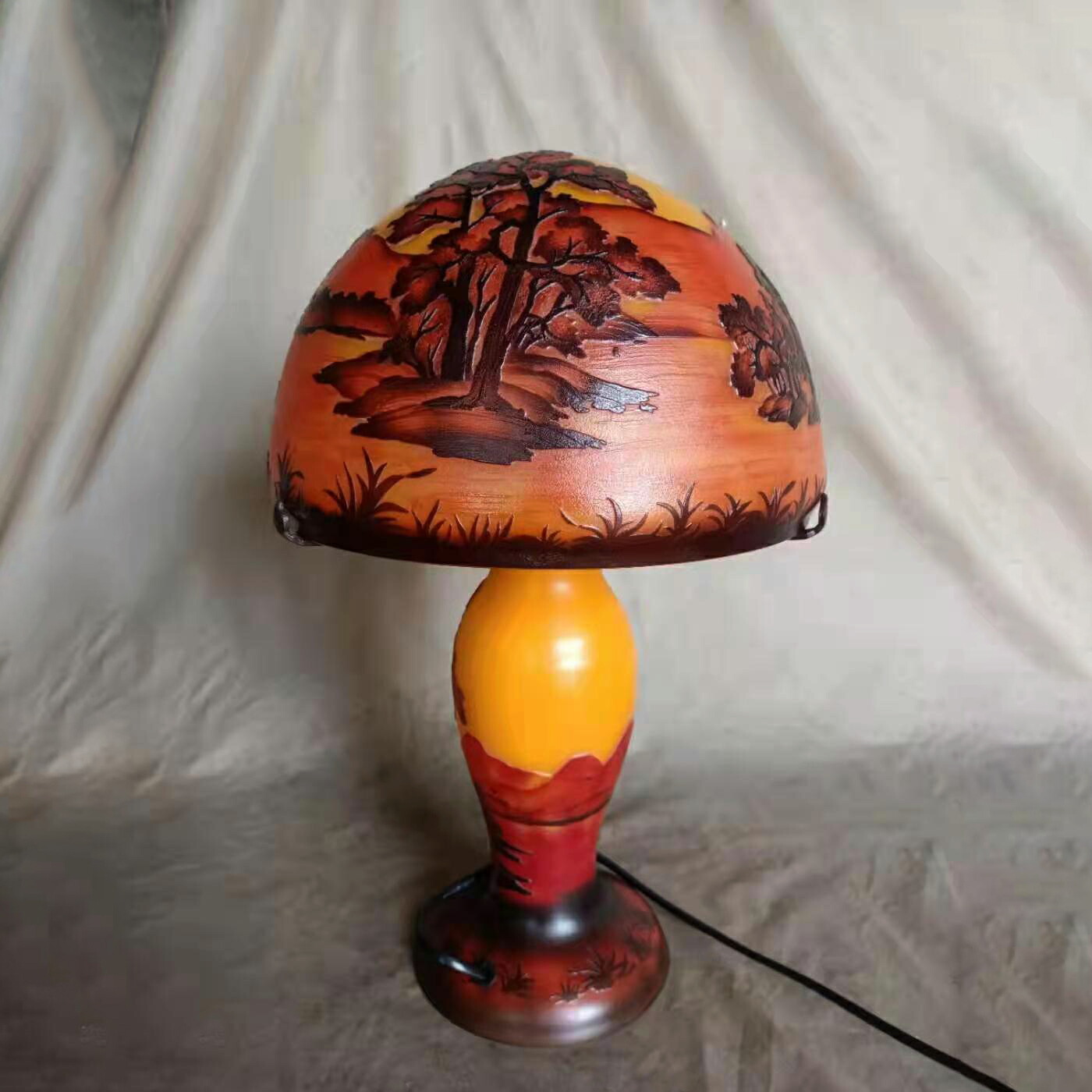 新品 アールヌーボーランプ エミール ガレ ドーム ナンシー ナイトスタンド アンティーク家具 テーブルランプ 西洋美術 Paigebird Com