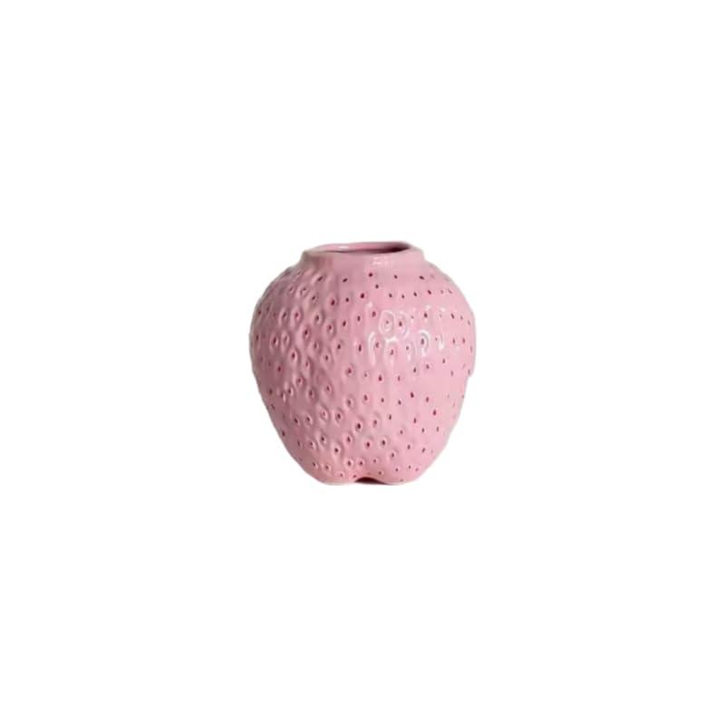 陶器花瓶 いちごフラワーベース おしゃれ セラミック 一輪挿し 水栽培 装飾花器 センターピース用、台所、オフィス、寝室、夕食のテーブ