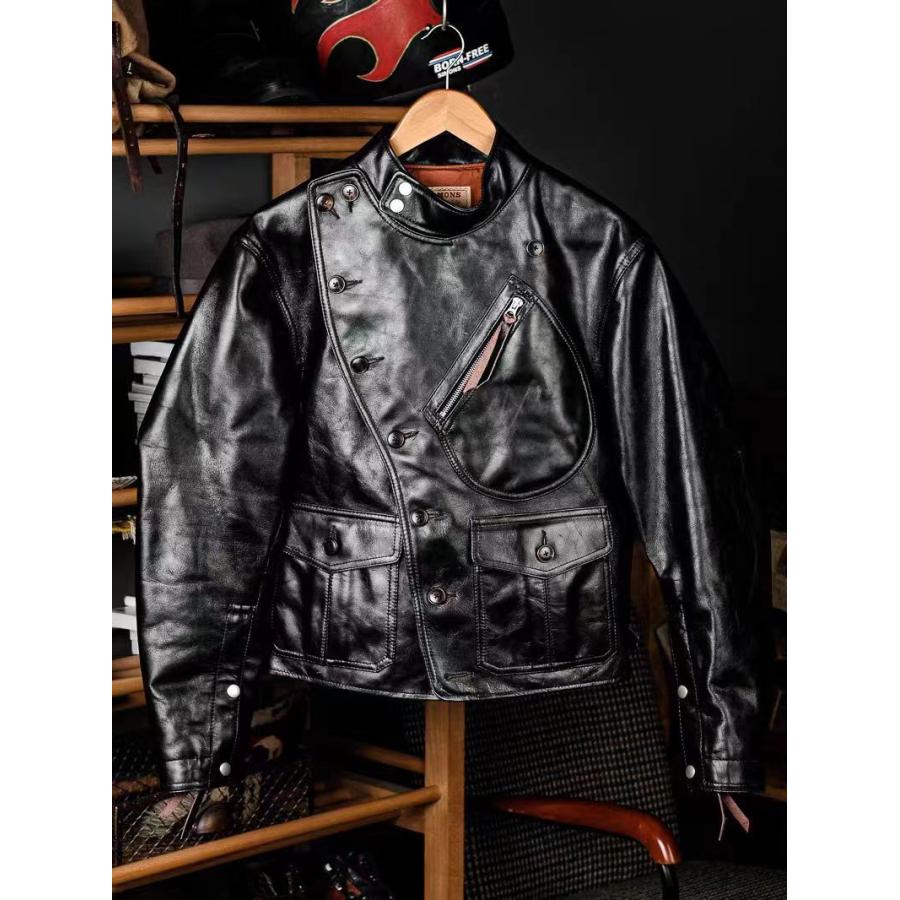 【本革】ダブル　ライダースジャケット　カウハイド　XL 楽天市場】※即納サイズあり 革ジャン本革 カウハイドレザー
