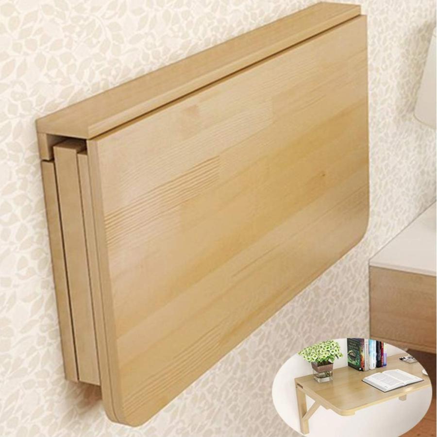 【並行輸入品】パイン無垢材テーブル 壁掛け 折りたたみ式 シンプル 浮く 折りたたみ式 ノートパソコンデスク 省スペース 吊り下げ作業|NANA-LIFE