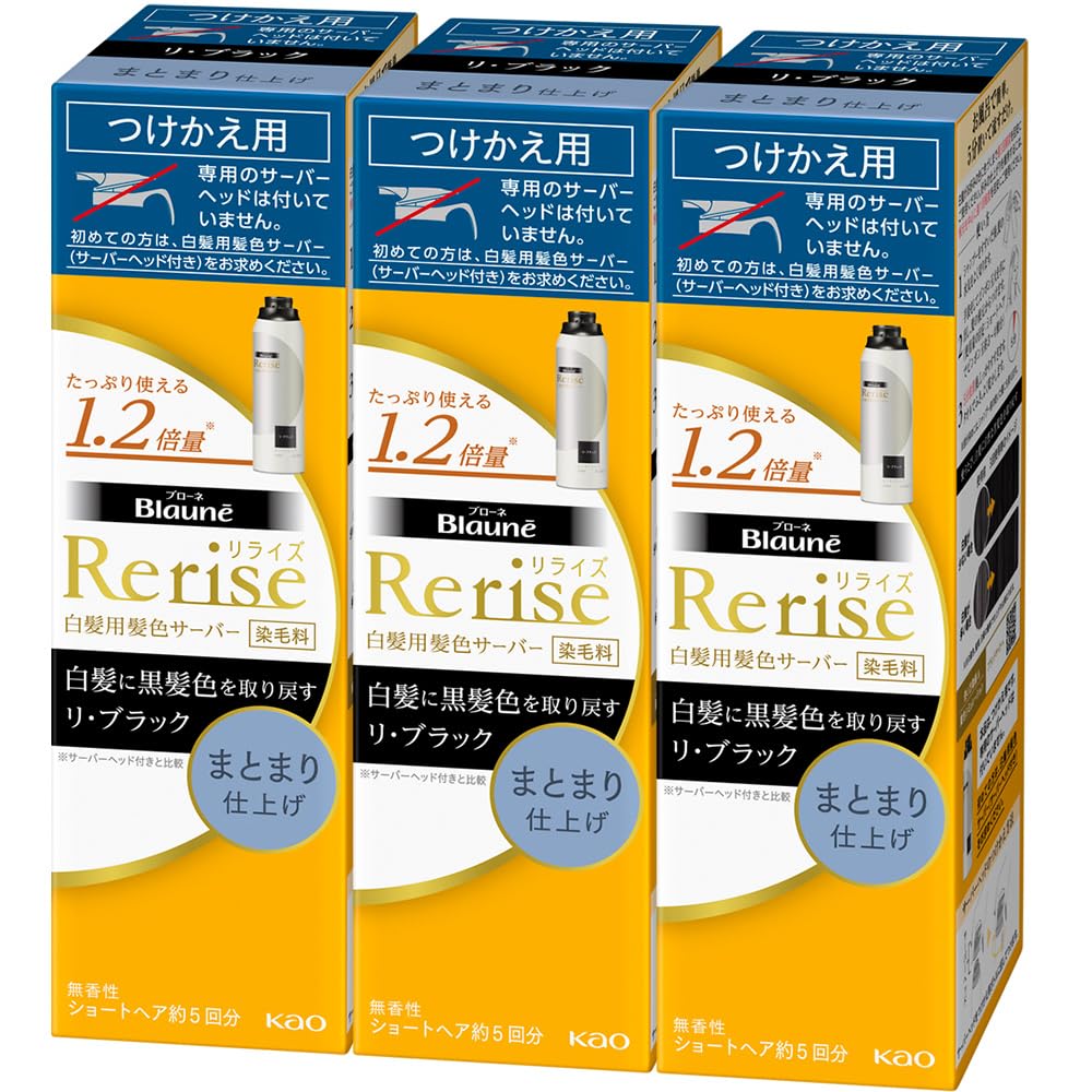 リライズ 【3点書き割り】白髪用髪色サーヴァー リ・ブラック (気どらずにな黒さ) まとまり完成 つけかえ190ｇ×3個