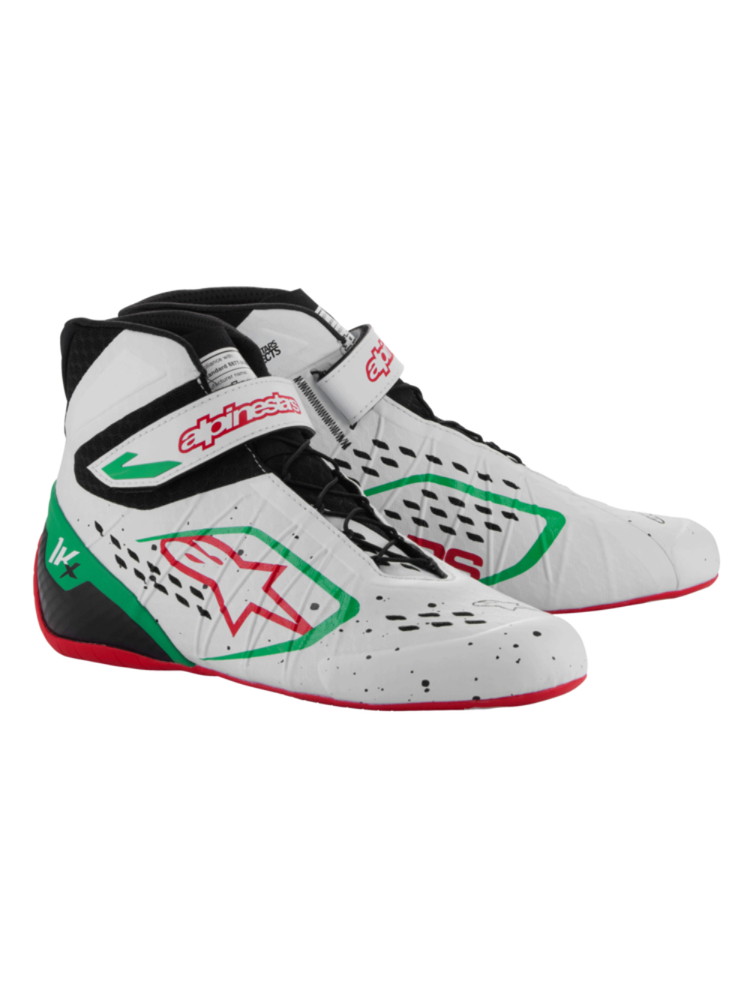 alpinestars(アルパインスターズ)　TECH-1 KX V3 FIA KART SHOES WHITE GREEN RED サイズ：7.5 品番：2712124-263-7.5｜ななこ屋店