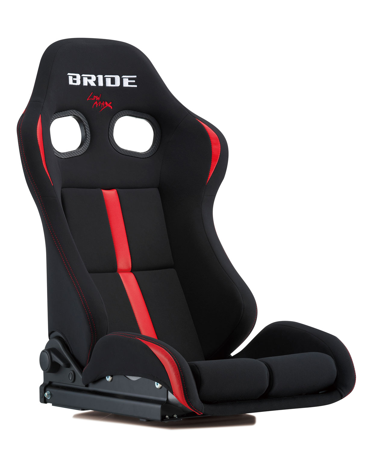 BRIDE(ブリッド) リクライニングシート STRADIA III REIMS FRP製/シルバーシェル ブラック&レッド ロークッション 品番：G72BNF｜ななこ屋店