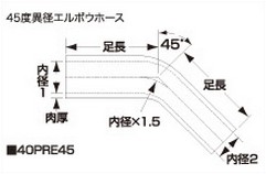 SAMCO サムコ 燃料異経レデューサーエルボウホース HCB50＞25 38＞16 品番：40PRE453816｜ななこ屋店