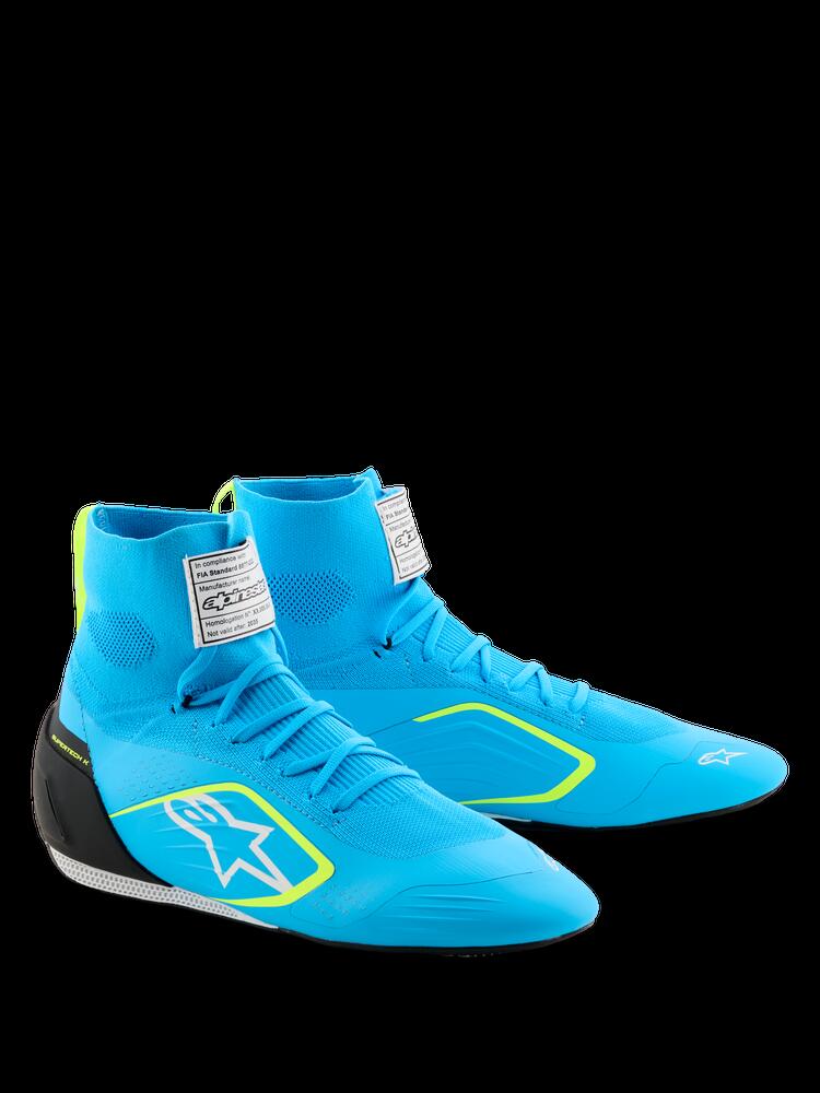 alpinestars(アルパインスターズ)　SUPERTECH K KART SHOES LIGHT BLUE BLACK WHITE YELLOW FLUO サイズ：10.5 品番：2710526-7287-10.5｜ななこ屋２号店