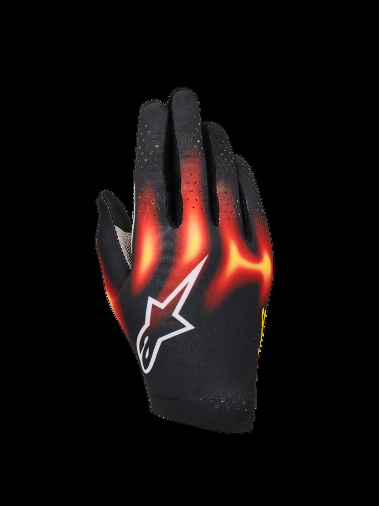 alpinestars(アルパインスターズ)　SIM GRAPHIC 3 GLOVES BLACK BRIGHT RED WARM YELLOW サイズ：XL 品番：3551426-1617-XL