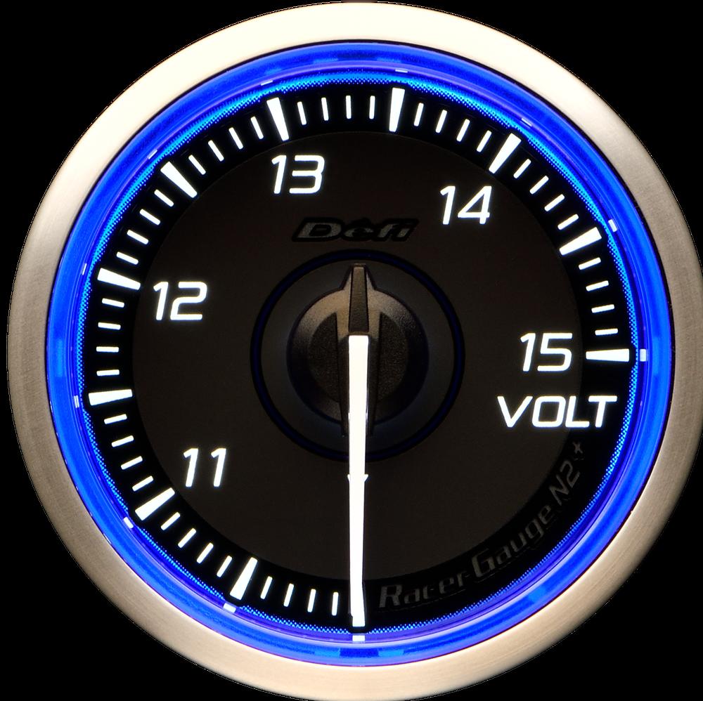Defi(デフィ) RacerGauge N2Plus φ52 電圧計(VOLT) 【ブルーモデル】 品番：DF19401｜ななこ屋２号店