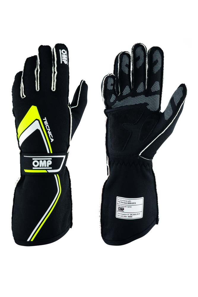 OMP TECNICA GLOVE ブラック／フルオイエロー【サイズ S】（レーシンググローブ） 品番：IB0-0772-A01-178-S｜ななこ屋２号店