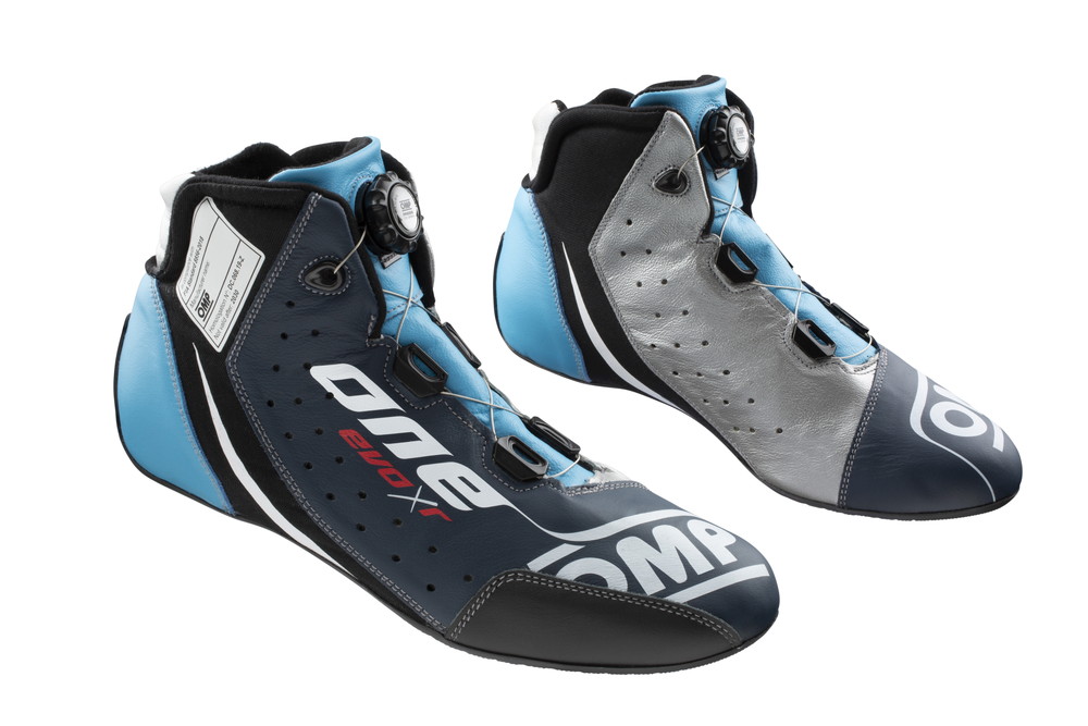 OMP ONE EVO R SHOE ネイビーブルー／シルバー／シアン【サイズ 42】（レーシングシューズ） 品番：IC0-0805-B01-246-42