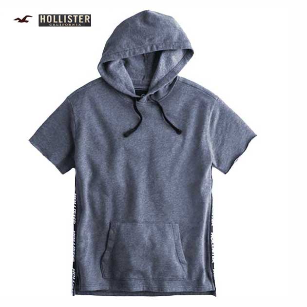 hollister logo tape hoodie