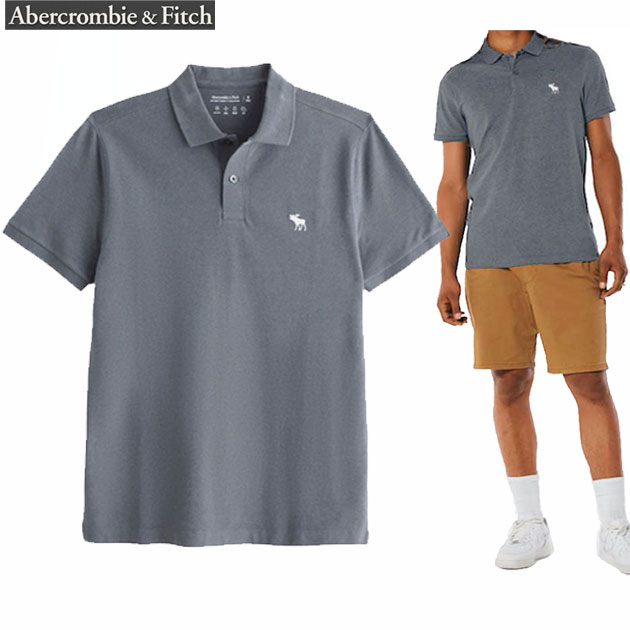 アバクロ スポーツシャツ 定め事品 メンズ XL(LL) 大層らしい大きさ 御前上等 綿織物ピケ 伸ばすこと アイコン刺しゅう か細い相応う 吸湿押し広める性 古典派音楽ポロ アメカジ 【ヘザーブルーグレー】 電子メイル便 即日送りとどける Abercrombie \u0026 Fitch アバクロンビー\u0026フィッチ